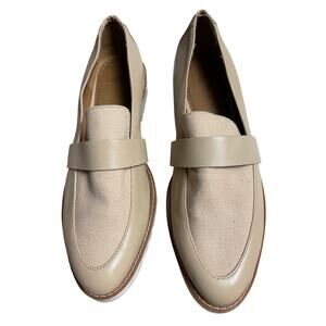 14th & Union Beige & White Leather‎ Slip-On Loafer Size 10M